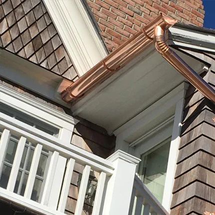 copper gutter installation Shelter Island Heights ny